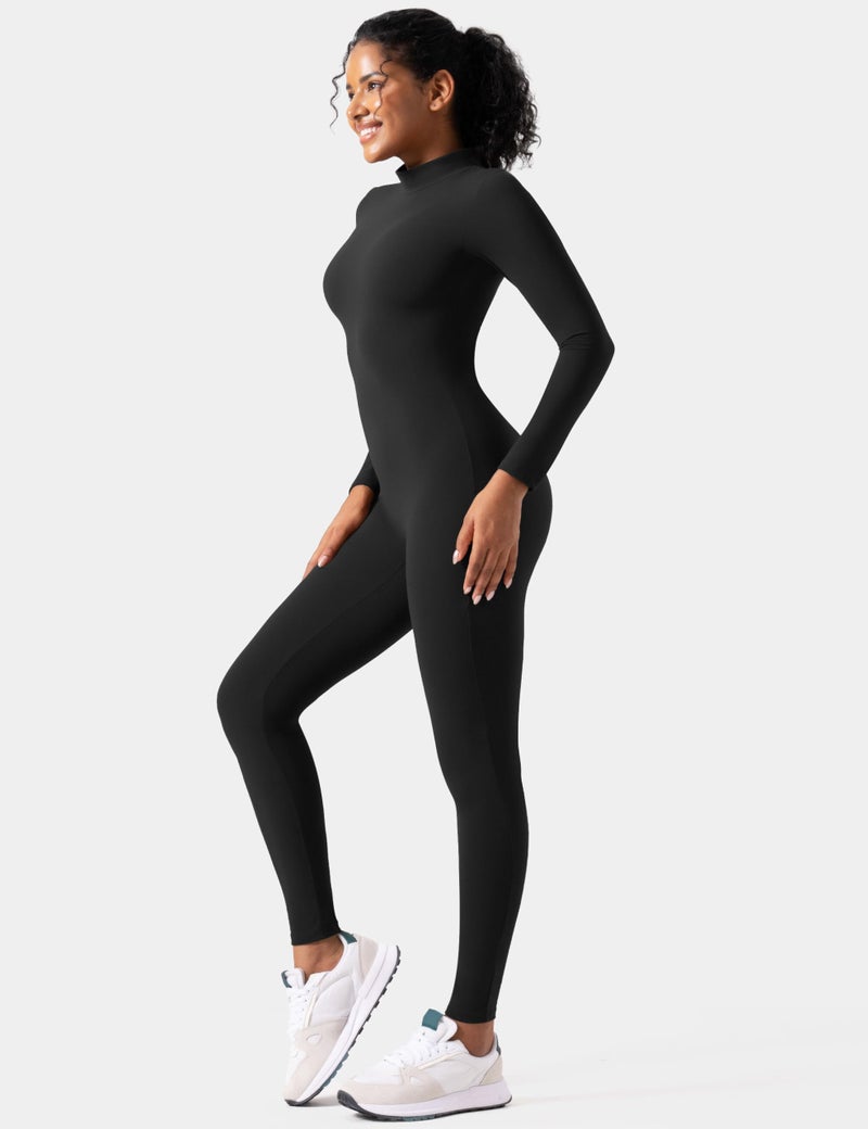 Speerise Women Bodysuit Rompers Long Sleeve Jumpsuits Leotards One Piece Tummy Control Yoga Workout Outfits â€“ Multi-Use Stretchy Unitard for Acro Yoga, Aerialist Acts, and Everyday Streetwear Styling - Image 3